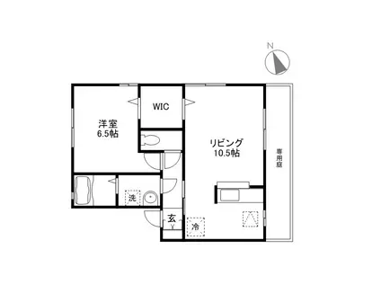 エーデルハイム(1LDK/1階)の間取り写真