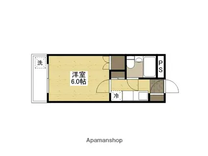 ブランズ弐番館(1K/2階)の間取り写真