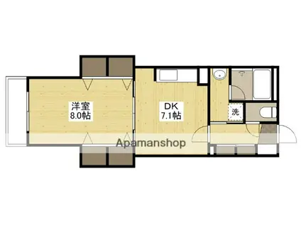 アーバンライフ白島(1DK/3階)の間取り写真