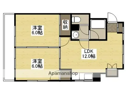 第3松尾ビル(2LDK/2階)の間取り写真