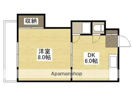 二反田ビル(1DK/3階)の間取り写真