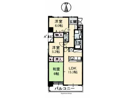 ミレニアム(3LDK/7階)の間取り写真