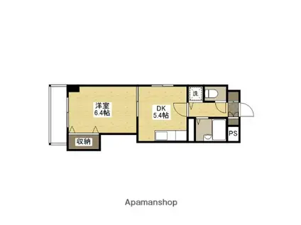 AZALEA中広(1DK/8階)の間取り写真