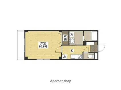 フォブール銀河Ⅱ(1K/1階)の間取り写真