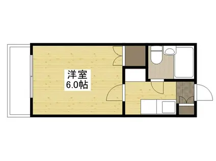 ブランズ壱番館(1K/1階)の間取り写真