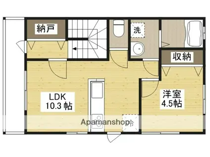 ブラウン・K(1LDK/2階)の間取り写真