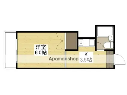 ヴィラ翠町(1K/3階)の間取り写真