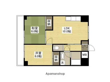 ハーシオンフルタⅡ(2LDK/2階)の間取り写真