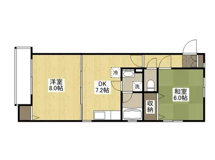 エーデル吉島西(2DK/3階)の間取り写真