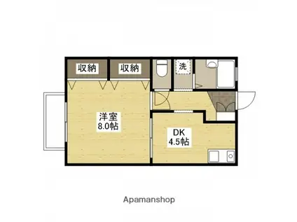 アストラムライン 西原駅(広島) 徒歩17分 2階建 築28年(1DK/2階)の間取り写真