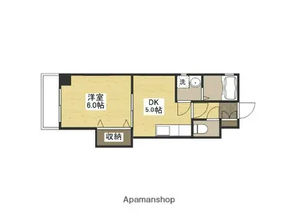 春夏秋冬(1DK/5階)の間取り写真