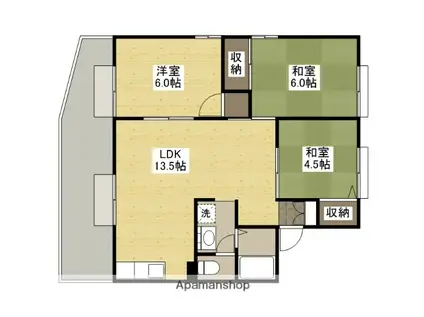 セジュールなごみA棟(3LDK/1階)の間取り写真