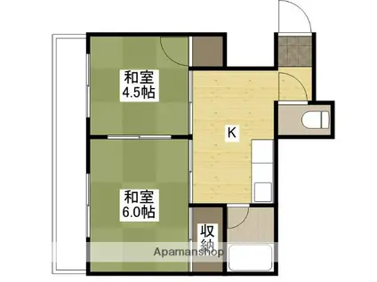 秋田マンション(2K/3階)の間取り写真