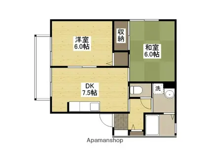 セジュール隅田(2DK/2階)の間取り写真