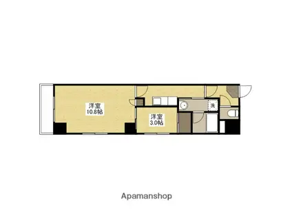 クレセント・ヒルズ(2K/4階)の間取り写真