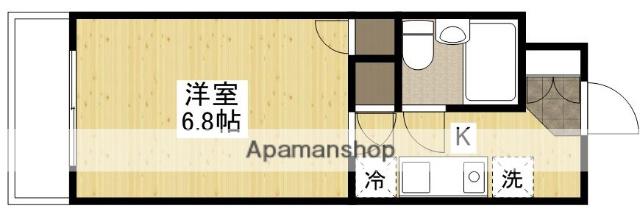 クルーズマンション(1K/4階)の間取り写真