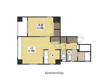 ラ・トゥール・イノウエ(1LDK/8階)の間取り写真