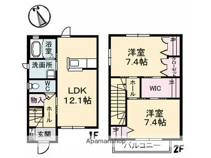 ヴィレッタ セレナ(2LDK)の間取り写真