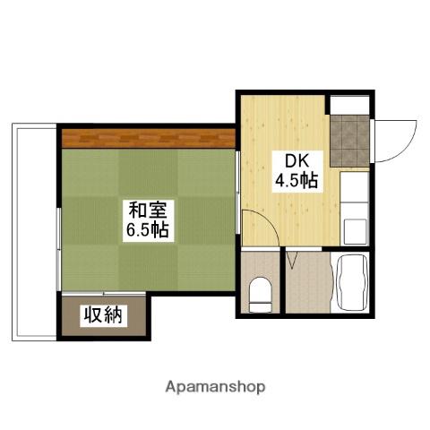 ハイツくりはら(1DK/2階)の間取り写真