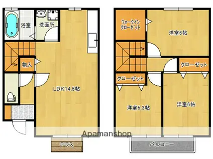 MIMOZA(3LDK/2階)の間取り写真