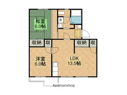 タウニィ柏木(2LDK/2階)の間取り写真