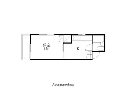 YYビル宝町(1K/2階)の間取り写真