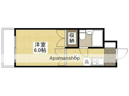 スカイコーポ温品(1K/2階)の間取り写真