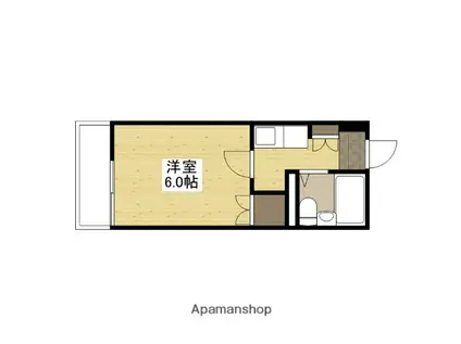 シャトー三滝(1K/2階)の間取り写真