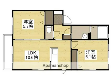 あさひ館(2LDK/2階)の間取り写真