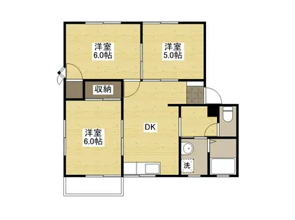 グランドール中山E棟(3DK/2階)の間取り写真