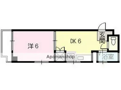 田川ビル(1DK/4階)の間取り写真