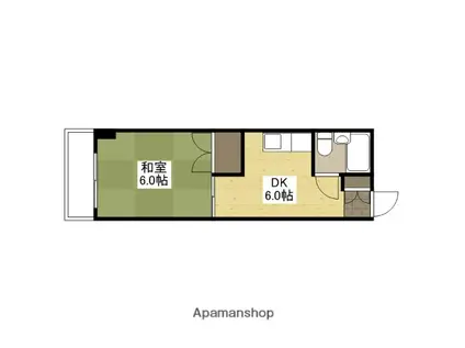 玉森ビル(1DK/4階)の間取り写真