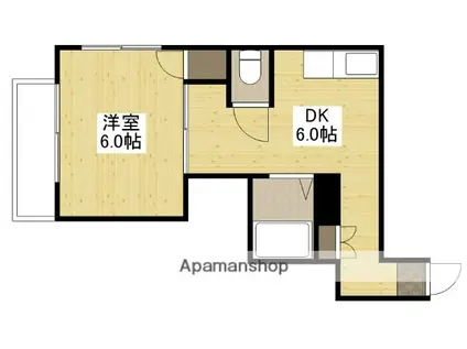 山田ビル(1DK/3階)の間取り写真