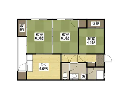 太田荘(3DK/2階)の間取り写真