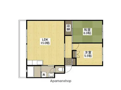 サンコーポ井口B棟(2LDK/2階)の間取り写真