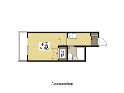 HONEST(1K/4階)の間取り写真