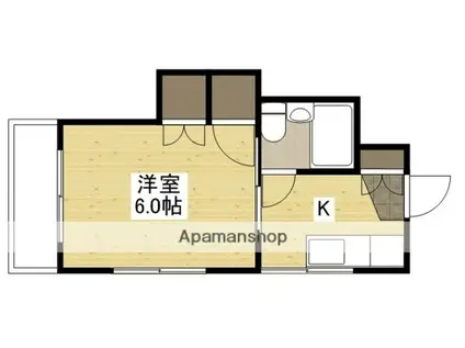 梅田マンション(1K/3階)の間取り写真