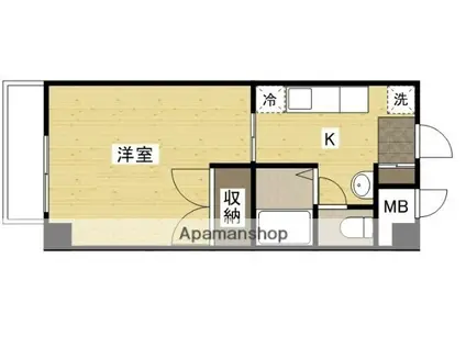 フェニックス21(1K/4階)の間取り写真