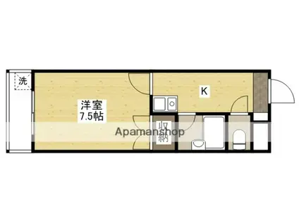 マニクールヌマタ(1K/3階)の間取り写真