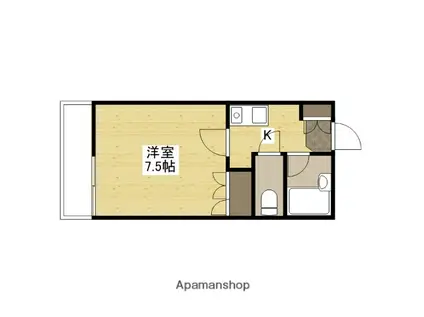 レジデンス山口(1K/2階)の間取り写真