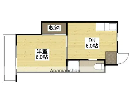 渡部ビル(1DK/3階)の間取り写真