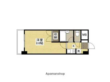 CALM落合(1K/4階)の間取り写真