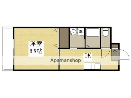 ケープハイツⅡ(1DK/2階)の間取り写真