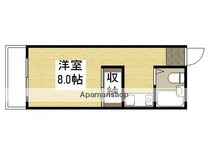 Sビル段原(1K/2階)の間取り写真