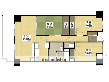ベイサイドパレス宇品(3LDK/13階)の間取り写真