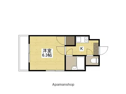 グランツ中村(1K/4階)の間取り写真