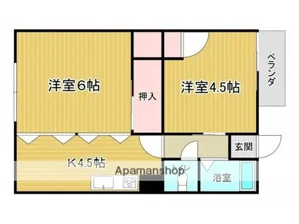 白島田村ビル(2K/3階)の間取り写真