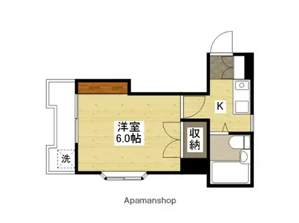 可部線 古市橋駅 徒歩7分 3階建 築40年(1K/3階)の間取り写真