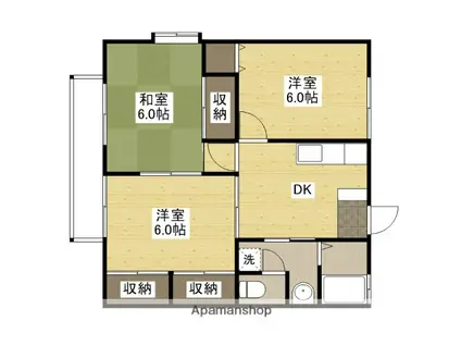 グランデュール横山C棟(3DK/2階)の間取り写真