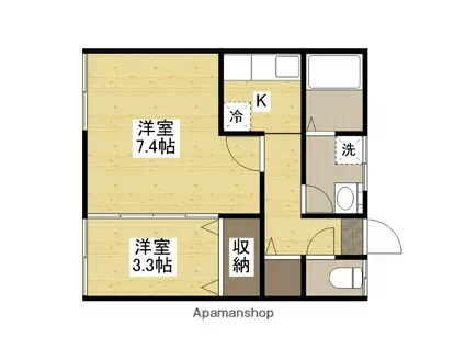 グリーン・ドエル(2K/1階)の間取り写真